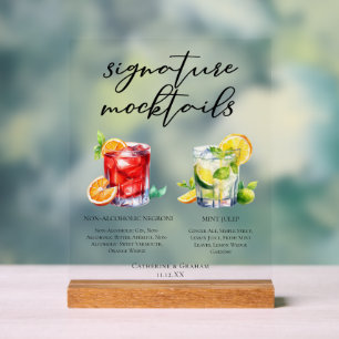 Negroni Mint Julep Signature Mocktails Acrylschild