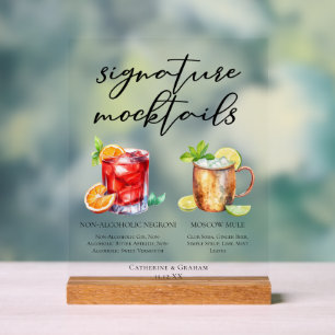 Negroni Moscow Mule Signature Mocktails Acrylschild