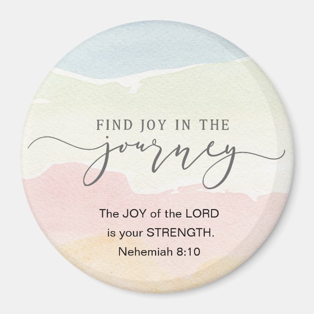 Nehemiah 8:10 Die Freude des Herrn ist eure Stärke Magnet (Vorne)