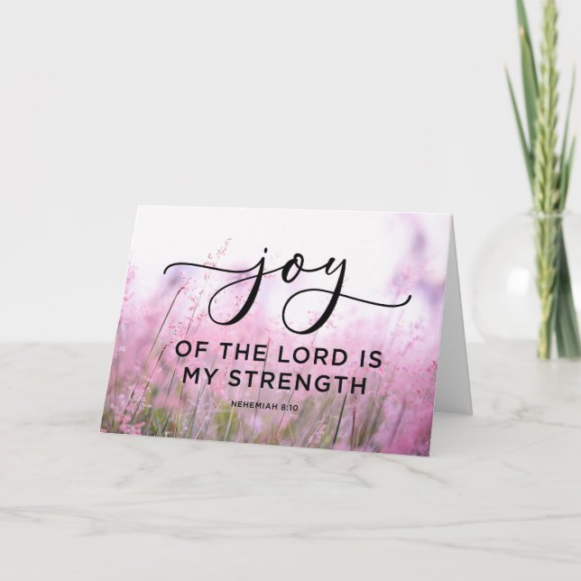 Nehemiah 8:10 Die Freude des Herrn ist meine Stärk Karte (Vorderseite)