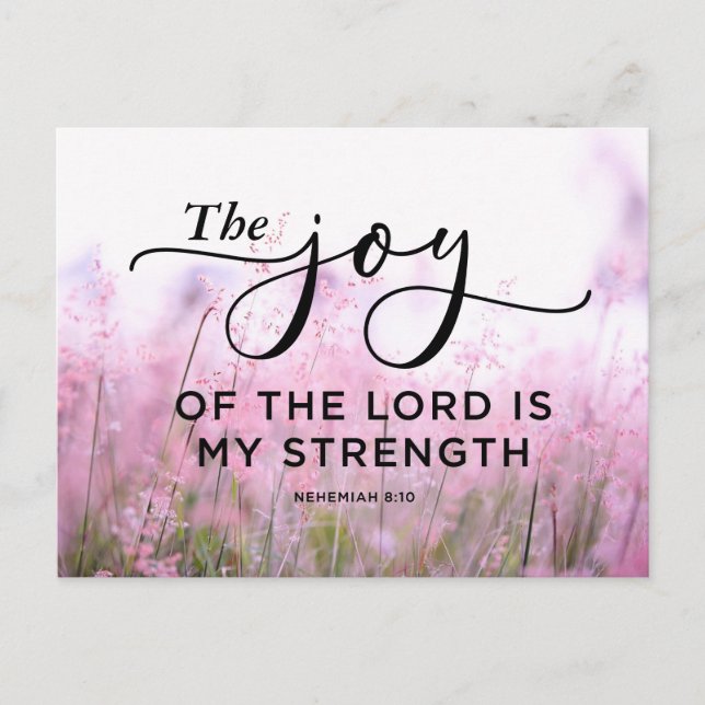 Nehemiah 8:10 Die Freude des Herrn ist meine Stärk Postkarte (Vorderseite)