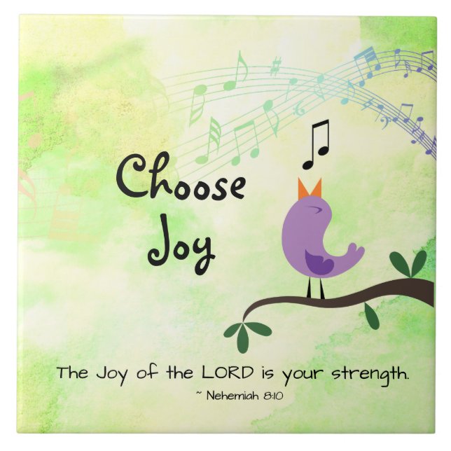 Nehemiah 8:10 Joy of the Lord is Your Strength Fliese (Vorderseite)