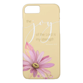 Nehemiah 8:10 Pink Watercolor Daisy Case-Mate iPhone Hülle