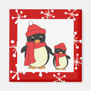 Nehmen des kleinen Pinguins für einen Weg Magnet
