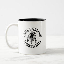 Nehmen Sie 5 Logocoffee Cup Zweifarbige Tasse