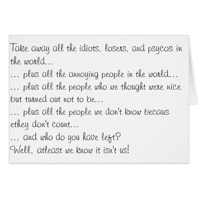 Nehmen Sie alle Verlierer… weg (Vorderseite (Horizontal))