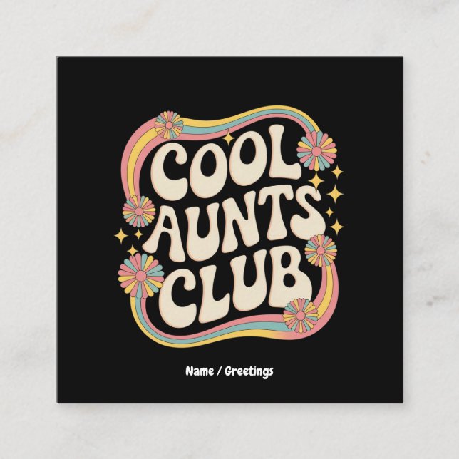 Nehmen Sie am Coolen Tanten Club Funny Oversized G Quadratische Visitenkarte (Vorderseite)