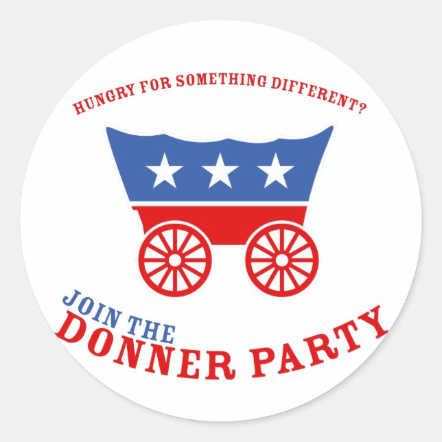 Nehmen Sie am Donner-Party-Sticker teil Runder Aufkleber (Vorderseite)