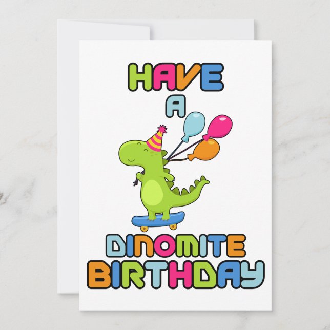 Nehmen Sie am Geburtstag ein Dinomit ein Einladung (Vorderseite)