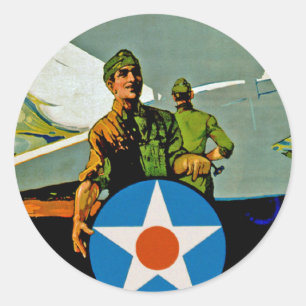 Nehmen Sie am Luftdienst ~ geben 'Er die Waffe Runder Aufkleber