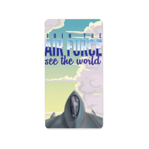 Nehmen Sie am Poster der Luftwaffe teil. Adressaufkleber