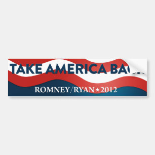 Nehmen Sie Amerika Romney/RyanAutoaufkleber 2012 Autoaufkleber