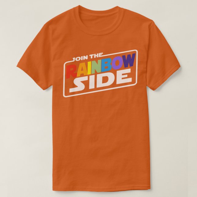 Nehmen Sie an der Regenbogenseite teil T-Shirt (Design vorne)