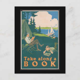 Nehmen Sie an einem Buch teil Postkarte