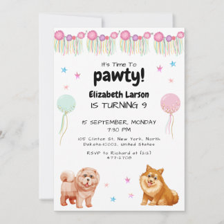 Nehmen Sie an einem Pawsome Birthday Bash Kinderge Einladung