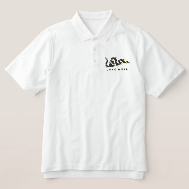 Nehmen Sie an oder Die besticktes Shirt (Design Vorderseite)