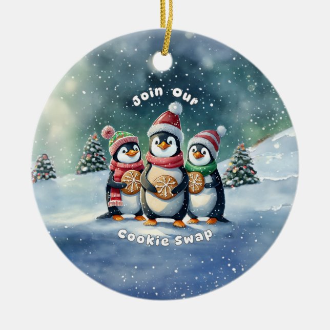 Nehmen Sie an unserem Weihnachts-Cookie-Swap teil Keramik Ornament (Vorne)