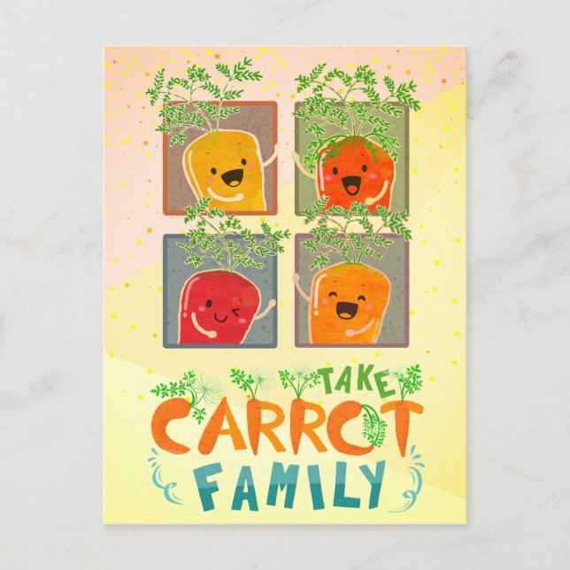 Nehmen Sie Carrot-Familie | Motivierend Angebotspu Postkarte (Vorderseite)