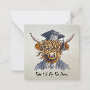 Nehmen Sie das Leben am Horn Postcard Style Noteca Mitteilungskarte