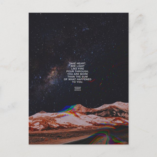 Nehmen Sie das Licht des Herzens Postkarte (Vorderseite)