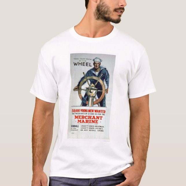 Nehmen Sie das Rad - Handelsmarine (US02058) T-Shirt (Vorderseite)