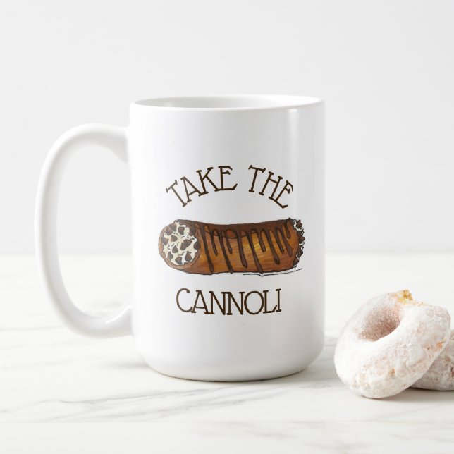 Nehmen Sie die Cannoli-Schokolade-Chip-Konditorei Kaffeetasse (Mit Donut)