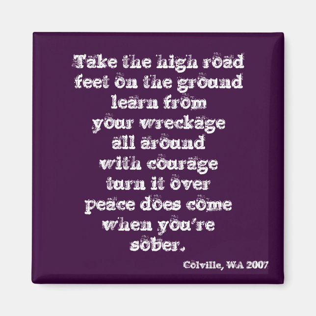 Nehmen Sie die hohe Straße Magnet (Vorne)