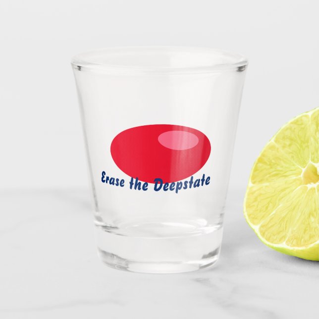 Nehmen Sie die RED Pill Oval Aufkleber. Schnapsglas (Vorderseite)