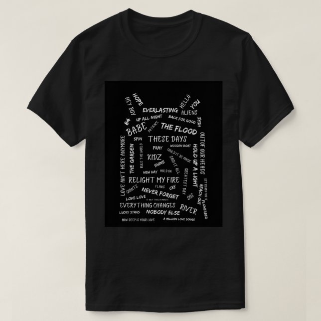 Nehmen Sie die Song Titles Black Graphic T-Shirt (Design vorne)