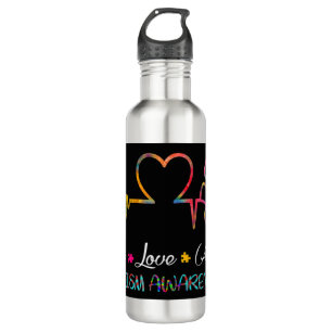 Nehmen Sie diese "Live-Liebe Akzeptiert Autismus-B Edelstahlflasche