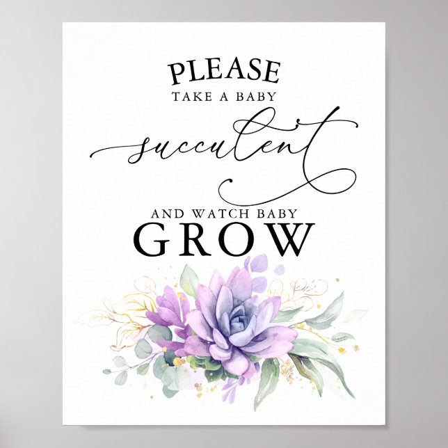 Nehmen Sie ein Baby Succulent - Greenery Baby Dusc Poster (Vorne)