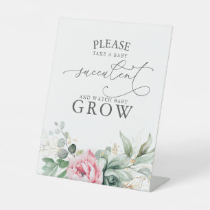 Nehmen Sie ein Baby Succulent - Greenery Baby Dusc Sockelschild