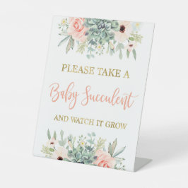 Nehmen Sie ein Baby-Sukkulat Sockelschild