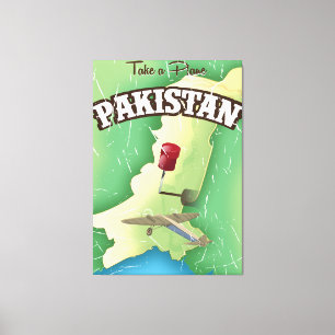 Nehmen Sie ein Flugzeug Pakistan Reiseplakat Leinwanddruck