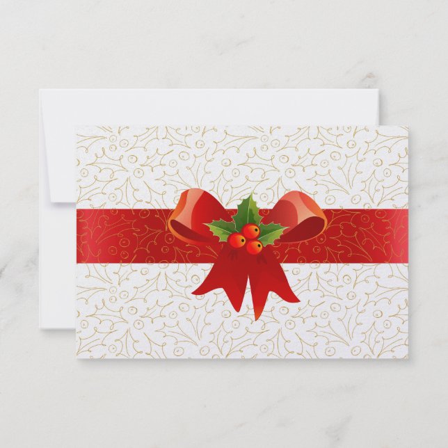 Nehmen Sie ein Holly Jolly Weihnachtsessen Einladung (Rückseite)