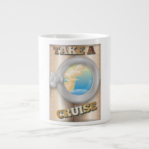 Nehmen Sie ein Reiseplakat für einen Cartoon Jumbo-Tasse