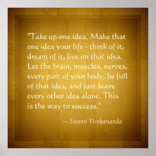 Nehmen Sie eine Idee Swami Vivekananda Erfolgsquot Poster