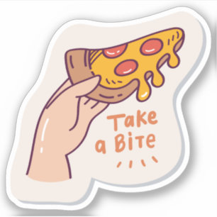 Nehmen Sie eine kleine Pizza-Spaß Custom Cut Vinyl Aufkleber