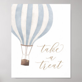 Nehmen Sie eine Leckerei Blue Hot Air Ballon Babyd Poster