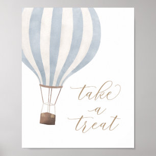 Nehmen Sie eine Leckerei Blue Hot Air Ballon Babyd Poster