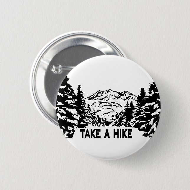 Nehmen Sie eine monochrome Berglandschaft zu Wande Button (Vorne & Hinten)