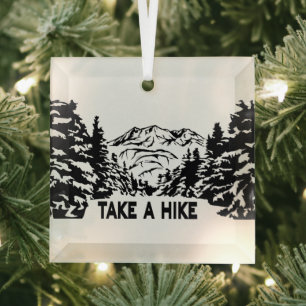 Nehmen Sie eine monochrome Berglandschaft zu Wande Ornament Aus Glas