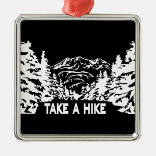 Nehmen Sie eine monochrome Berglandschaft zu Wande Ornament Aus Metall