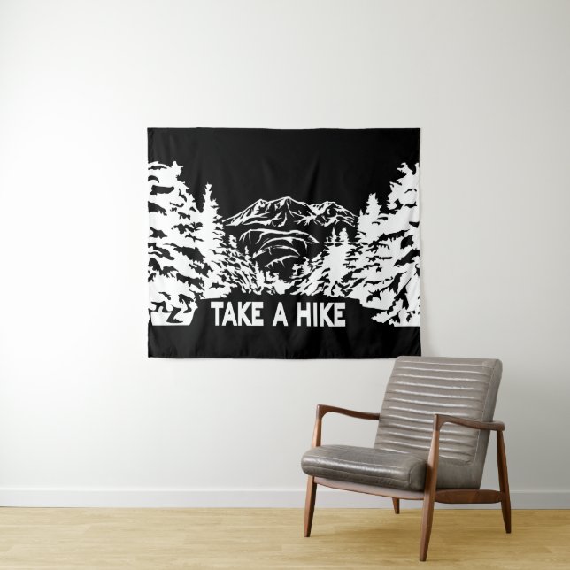 Nehmen Sie eine monochrome Berglandschaft zu Wande Wandteppich (Beispiel (Horizontal))