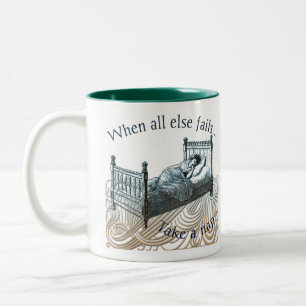 Nehmen Sie eine Nickerchen-Tasse Zweifarbige Tasse