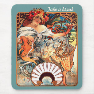 Nehmen Sie eine Pause CC0413 Alphonse Mucha Mousepad