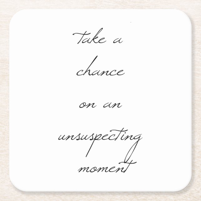 Nehmen Sie einen Chance Paper-Untersetzer Rechteckiger Pappuntersetzer (Vorderseite)