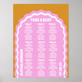 Nehmen Sie einen rosa gelben Retro-Wavy-Arch-Stil. Poster