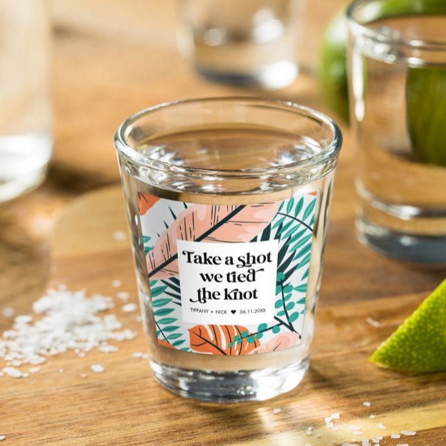 Nehmen Sie einen Shot Tropical Beach Hochzeitsvorz Schnapsglas (Take a Shot Tropical Beach Wedding Favor Shot Glass)
