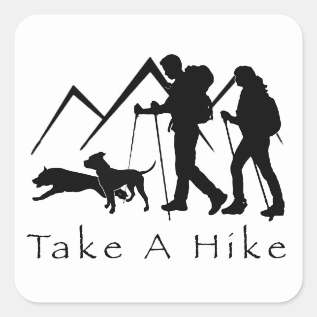 Nehmen Sie einen Wandersticker- Pitbuls Quadratischer Aufkleber (Vorderseite)